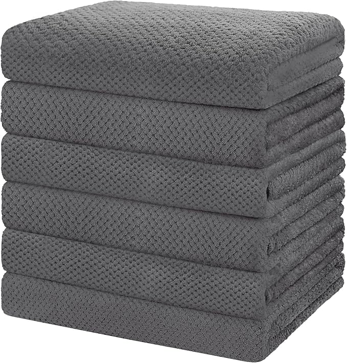 HOMEXCEL 6 Pack Bath Towel Set, Microfiber Ultra Soft Highly Absorbent Bath by HOMEXCEL