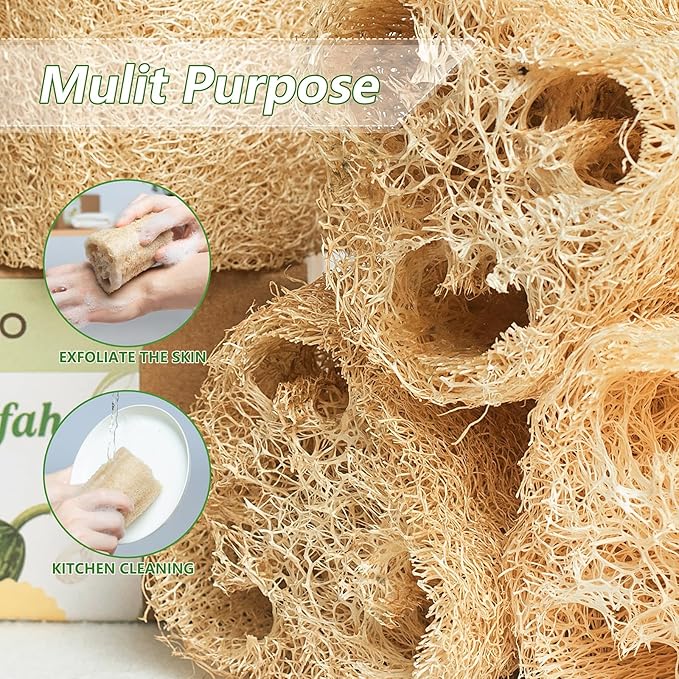 Natural Loofah 6-Pack, 4 Inch 100% Plant Fiber Exfoliating Sponge, Spa & Shower - Image 7