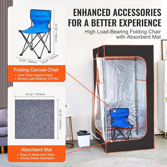 Happybuy Portable Steam Sauna Tent Full Size, Visible Window, Home Spa Sauna - Image 6