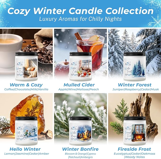 Winter Candle Set | 6 Pack Christmas Scented Candles - Image 2
