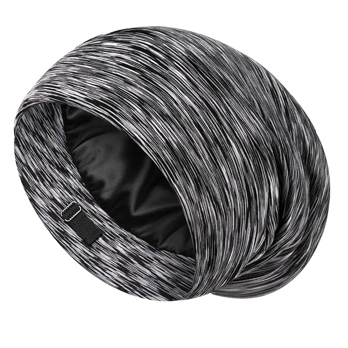 LULUSILK Mulberry Silk Lined Sleep Cap, No More Frizzy Tangled Hair, Stay On by LULUSILK