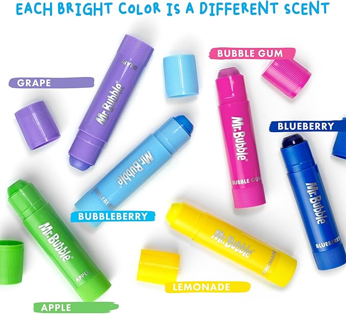 Mr. Bubble Bath Time Body Paints – 6-Color Washable Bath Paint Sticks - Image 4
