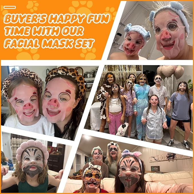 9 Packs Animal Character Facial Masks, Deep Hyrating Spa Masks - Image 5