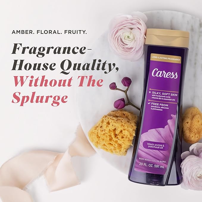 Caress Black Orchid & Patchouli Oil Body Wash, Hyaluronic Acid & Vitamin B3 - Image 3
