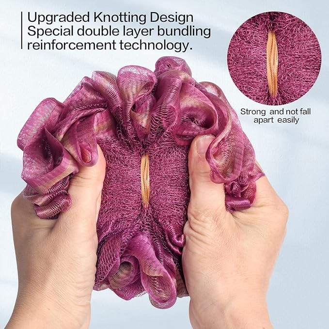 Fishent Shower Sponge Shower Loofah, Body Wash Loofah Sponge Body Scrubber - Image 4
