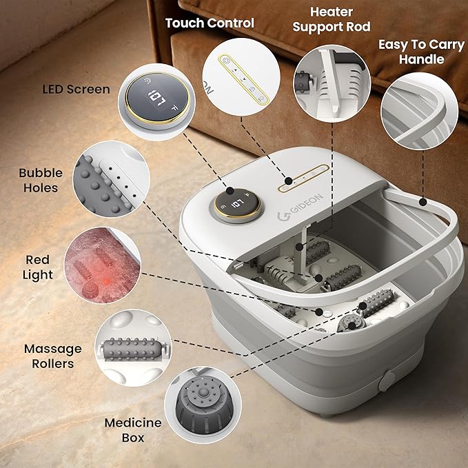 Gideon Foot Spa Massager & Heated Foot Bath, Luxury Therapeutic Massager - Image 4