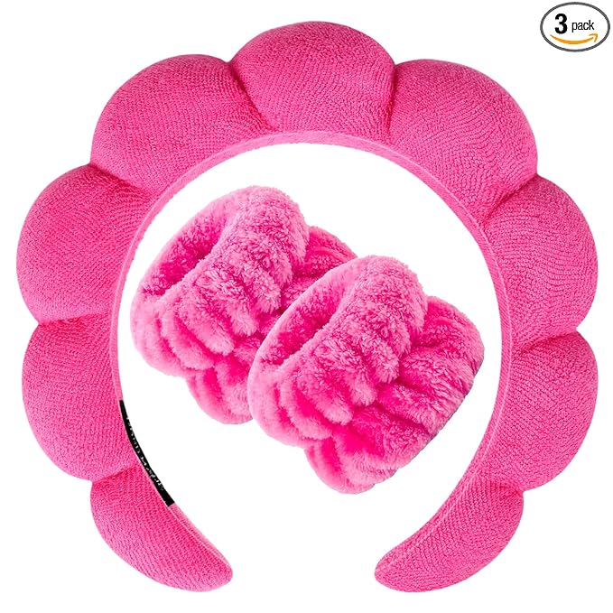 Zkptops Spa Headband for Washing Face Wristband Set Sponge Makeup Skincare by ZKPTOPS