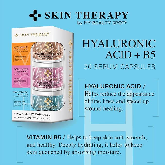 My Beauty Spot Facial Serum Capsules 3 Pack 90pcs Vitamin C Serum, Hylunaric - Image 4