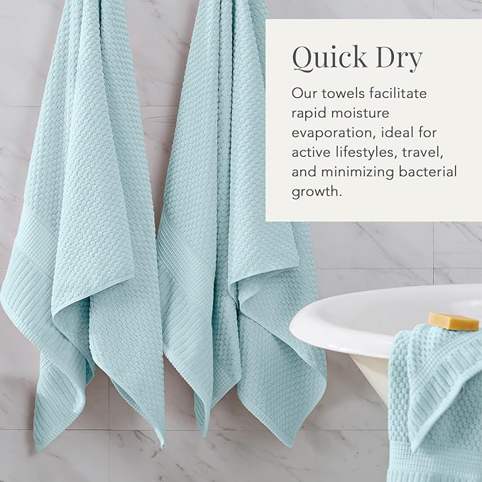 NY Loft 100% Cotton Bath Towels 4 Pack | Super Soft & Absorbent Quick-Dry Bath - Image 3