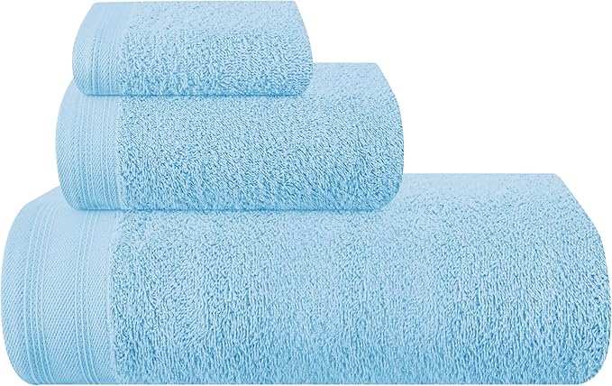 Ultra Soft 3 Pack Cotton Towel Set, Contains a Bath Towels 28x55 inch, a Hand by Unknown