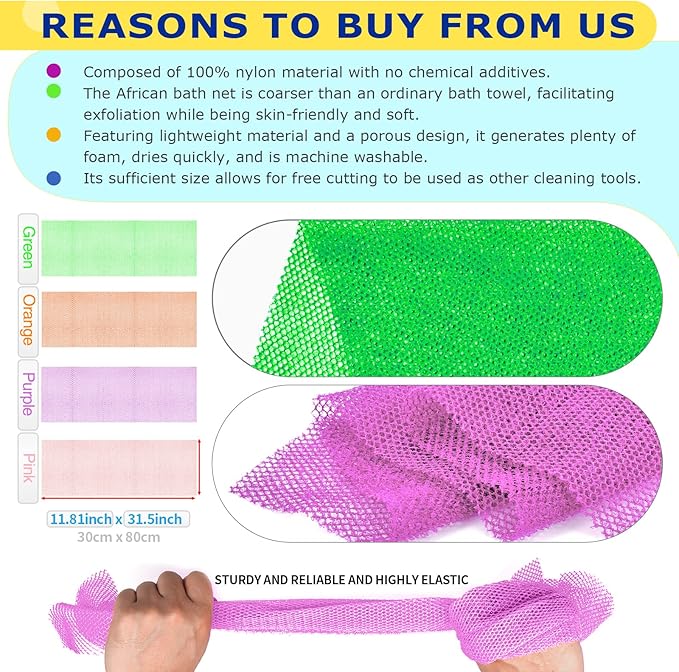4 Pieces African Net Sponge for Deep Exfoliation – African Net Sponge Authentic - Image 2