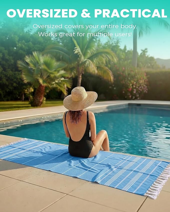 Antfuny 2 Packs Turkish Beach Towels Pool Towel Beach Mat Sauna Blanket Fast - Image 5