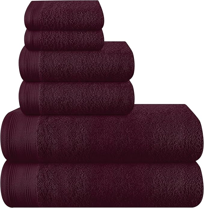 Ultra Soft 6 Pack Cotton Towel Set, Contains 2 Bath Towels 28x55 inch, 2 Hand by Unknown