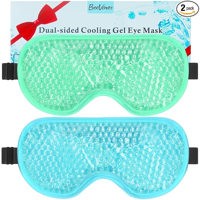 BeeVines Gel Eye Mask, 2 Pack Cooling Ice Masks by BeeVines