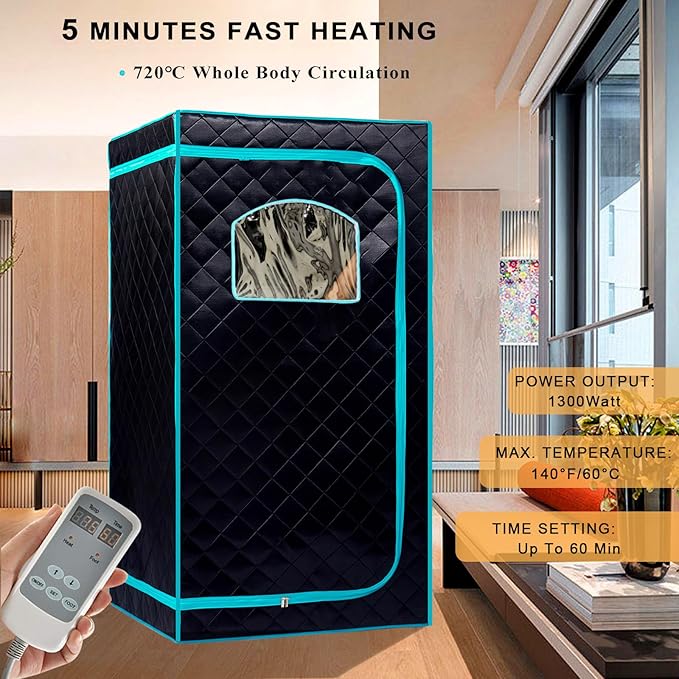 Portable Infrared Sauna for 1 Person, Full Size Home Sauna Box - Image 3