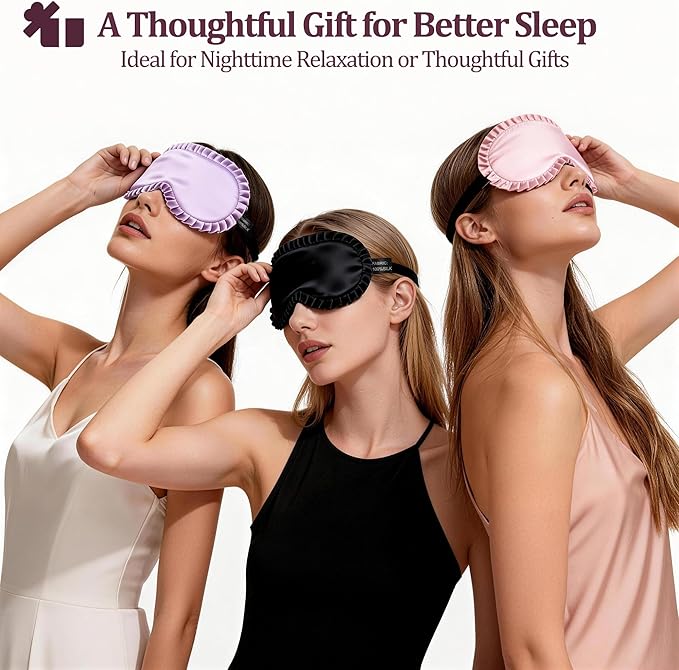 Silk Sleep Mask for Women, 100% Mulberry Silk Eye Mask, All-Silk Filled - Image 7