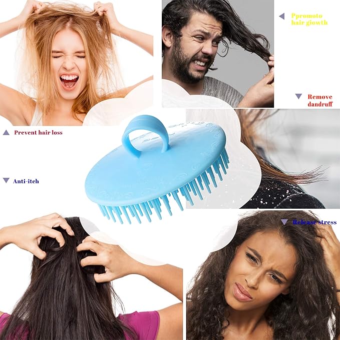 4Pack Hair Scalp Exfoliator Brush Dandruff Cleaning Brush, Flexible Scalp - Image 4