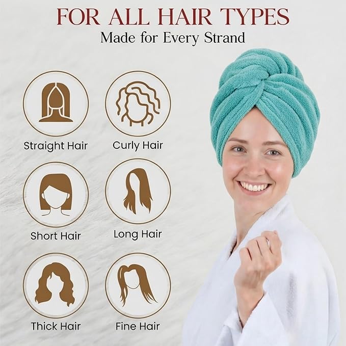 3 Pack Microfiber Hair Towel Wrap - Image 8
