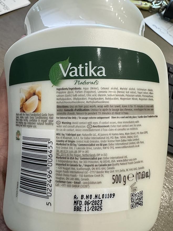 Dabur Vatika Naturals Garlic Hair Mask Treatment Cream, 500 Gram - Image 9