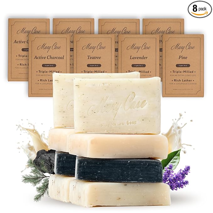 Mary Case Goat Milk Variety Bar Soap Set of 8 | Lavender, Pine Tar, Tea Tree & by MARYCASEHOMEBEAUTYFASHION
