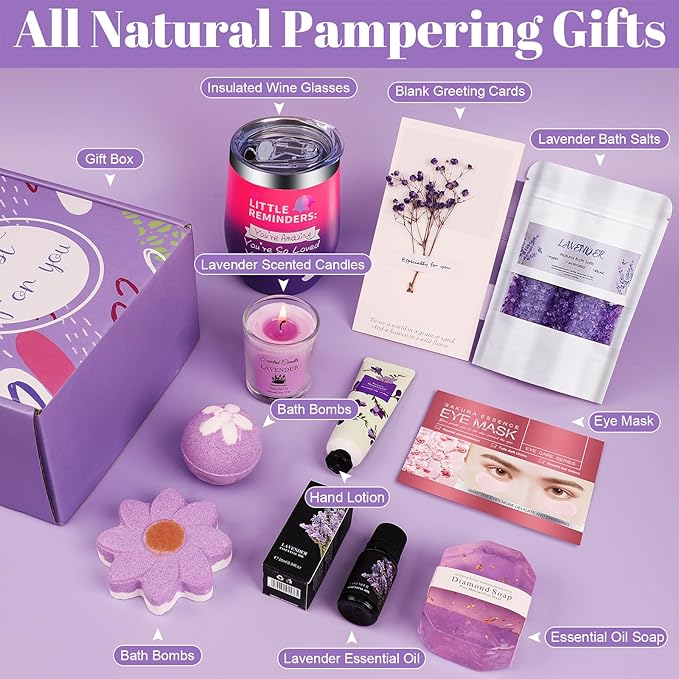 Birthday Gifts for Women, Spa Gifts Baskets for Women, Relaxation Self Care Kit - Image 6