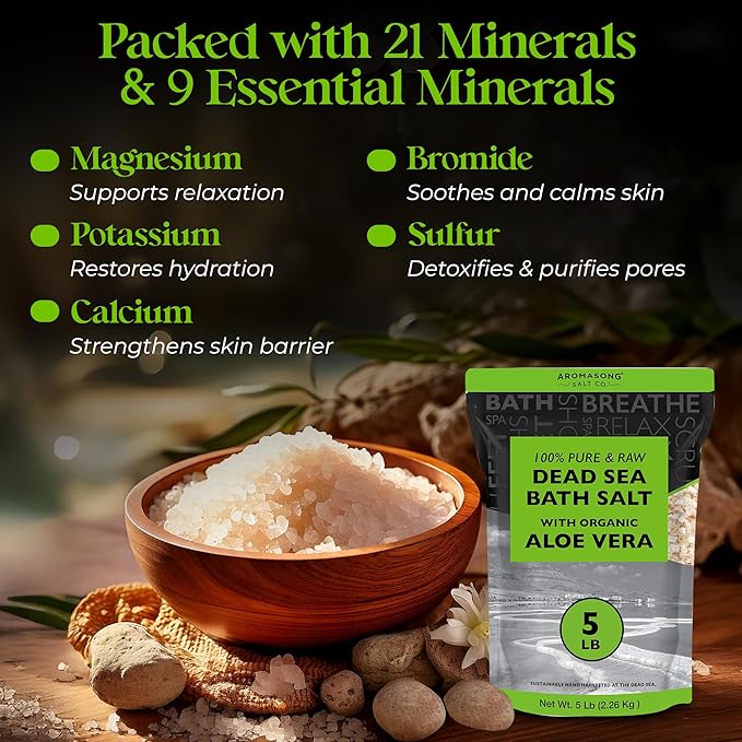 Aromasong 5 lbs Raw Dead Sea Salt - Image 4