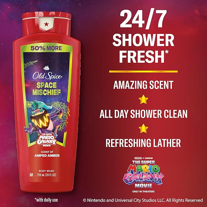 Old Spice Body & Face Wash for Men, x The Super Mario Galaxy Movie, 3X Defense - Image 2