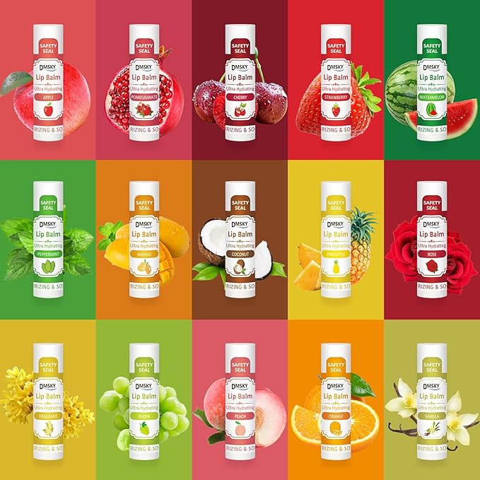 DMSKY 30 Pack Lip Balm, Natural Lip Balm Bulk - Image 2