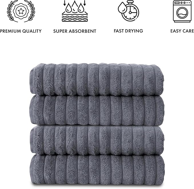 Classic Turkish Towels CTT Premium 4 Pack Bath Towels Set, Made - Image 8