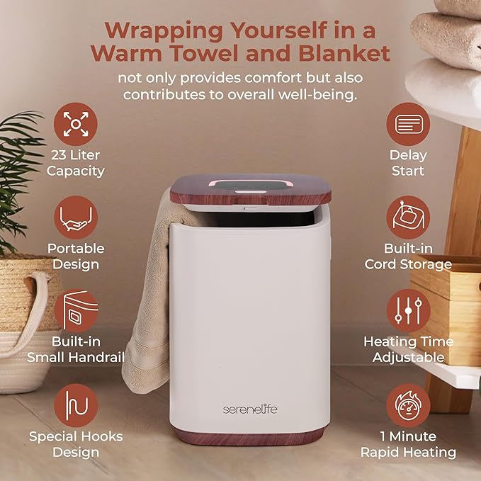 SereneLife Towel Warmer - 23L Capacity Bucket - Image 6