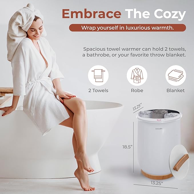 SereneLife Bucket Towel Warmers, Luxury Towel Heater Gifts - Image 5