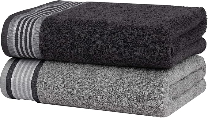 CASA COPENHAGEN® He & She 10 Pieces Hand Towel Set, Granite Grey + Mirage Grey - Image 3