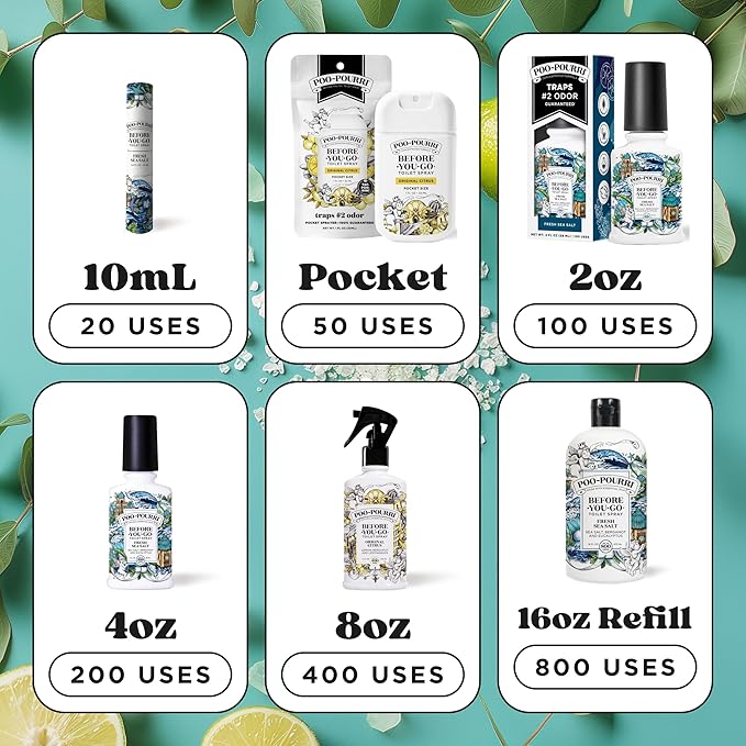 Poo-Pourri Before-You-Go Toilet Spray, Fresh Sea Salt, 4 Fl Oz, Bathroom Odor - Image 10