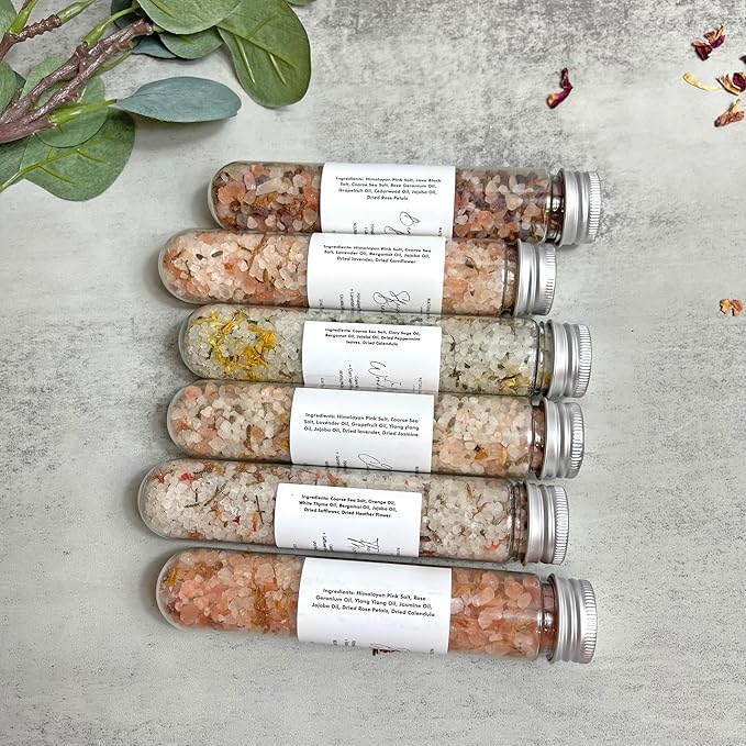 Handmade Bath Salt Gift Set 6 Pack, All Natural, Scented - Image 7