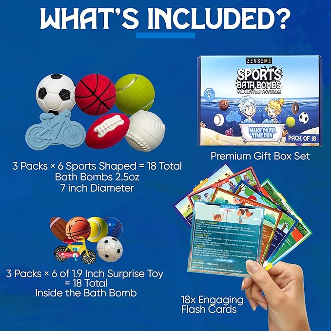 Bath Bombs for Boys with Toys Inside W/Flash Cards - Image 2