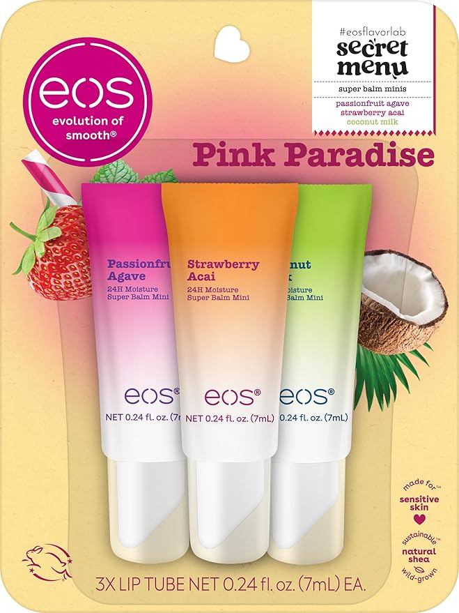 eos 24H Moisture Super Balms Minis- Pink Paradise, Limited-Edition, Nourishing by eosproducts