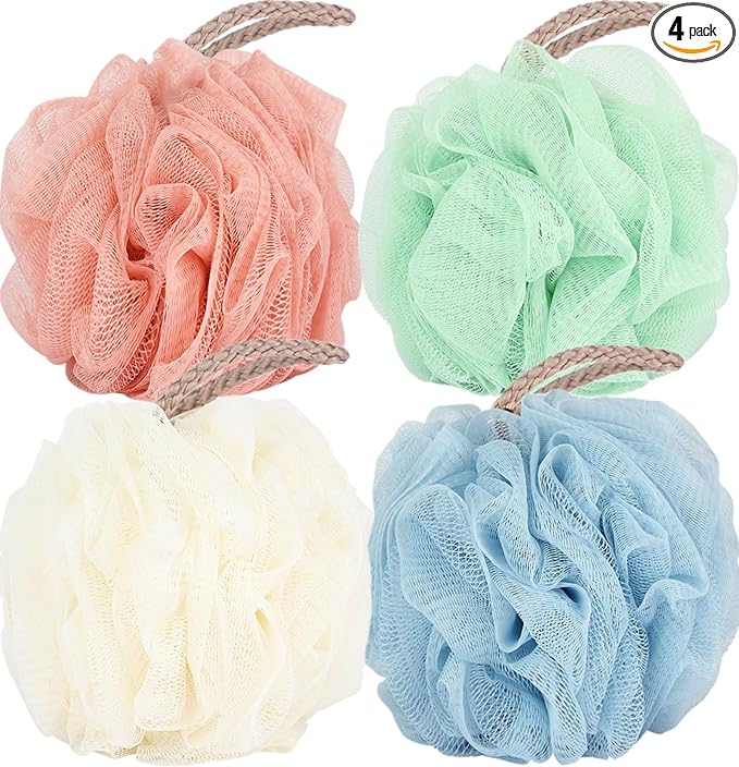 Fu Store Loofah Sponge 60g Shower Loofahs 4 Colors Bath Sponges Mesh Balls by FuStore