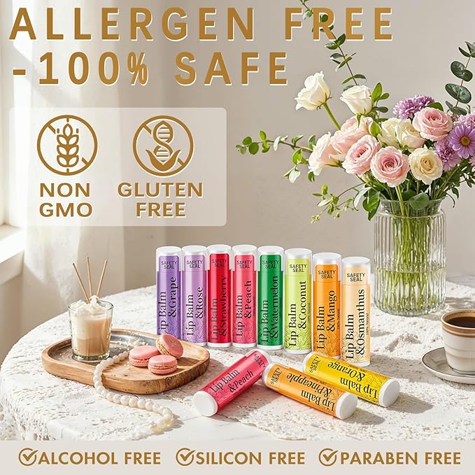 RBUGR 126 Pcs Lip Balm Bulk- 12-Flavored Natural Organic Moisturizing Lip Balm - Image 5