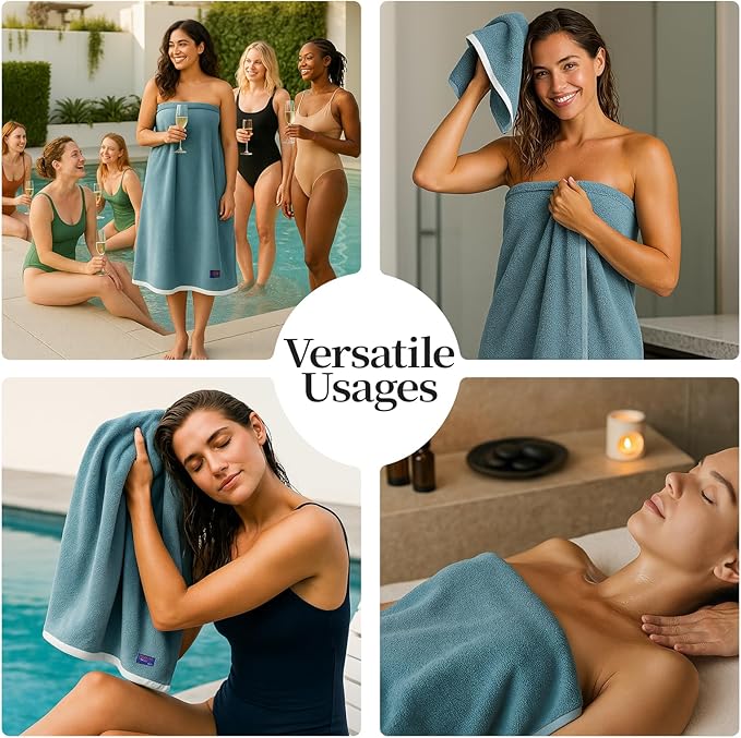 REDKISS 100% Cotton 2 Pack Luxury Bath Towels 27 x 54 Inches, Oversized Bath - Image 8