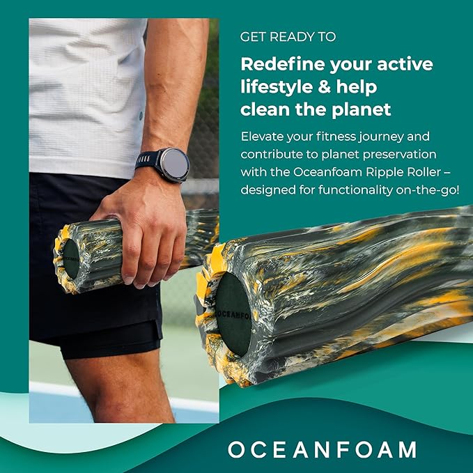 Oceanfoam Ripple Travel Foam Roller Firm Mini Foam Roller - Image 4