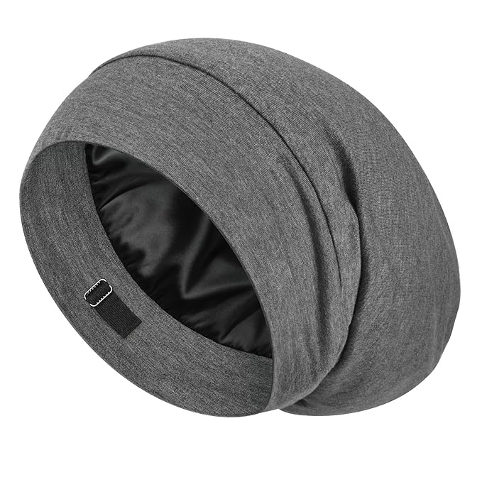 LULUSILK Mulberry Silk Lined Sleep Cap, No More Frizzy Tangled Hair, Stay On by LULUSILK