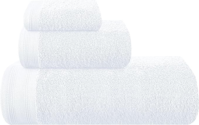 Ultra Soft 3 Pack Cotton Towel Set, Contains a Bath Towels 28x55 inch, a Hand by Unknown