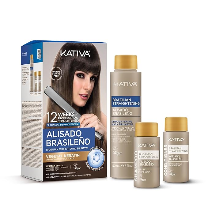 KATIVA Brazilian Keratin Hair Straightening Treatment Brunette, 12 Weeks Smooth by KATIVA
