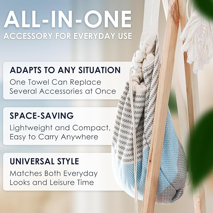 ATANI Turkish Beach Towel, Converts to a Bag, Oversized 100% Cotton Bath Towels - Image 7