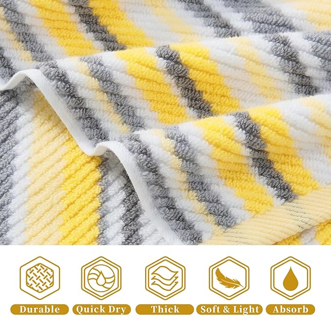 Quick Dry Bath Towels for Bathroom, 4 Pack 28"x52" - Image 3