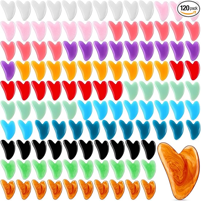 120 Pcs Gua Sha Facial Tools Bulk Resin Gua Sha Massage Tool Heart Shaped by Unknown
