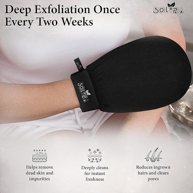 Exfoliating glove for Shower & Exfoliating body scrubber – 100% Vegan Viscose - Image 9