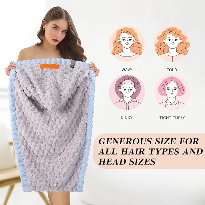 Hair Towel Wrap for Women, High Absorbency Hair Drying Towel Wrap, Lightweight - Image 6