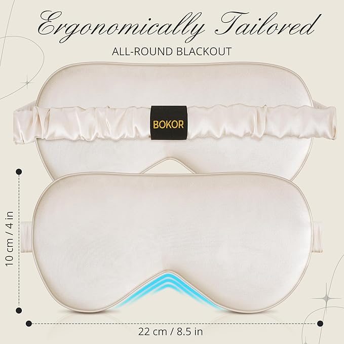 BOKOR Nature Silk Sleep Eye Mask, Sleeping Mask, Dark Circles and Puffiness - Image 5