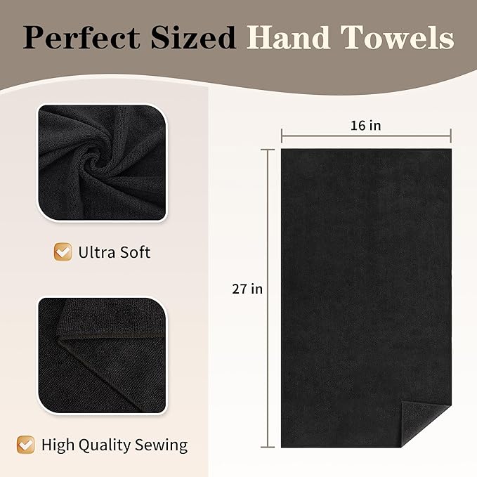 FIXSMITH Salon Towels 12 Pack, Quick Dry Gym Towels, Spa Face Towel, Absorbent - Image 2